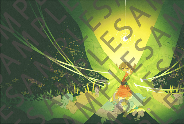 「歌ってみた」イラストポストカード「夢をみる島」