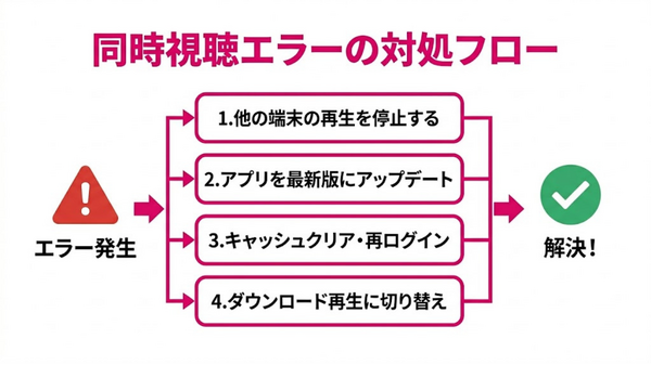 DMM TV 同時視聴エラー解決方法