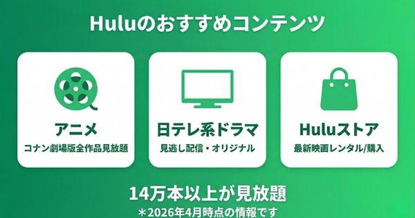 Huluのおすすめコンテンツ