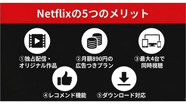 Netflix 5つのメリットまとめ
