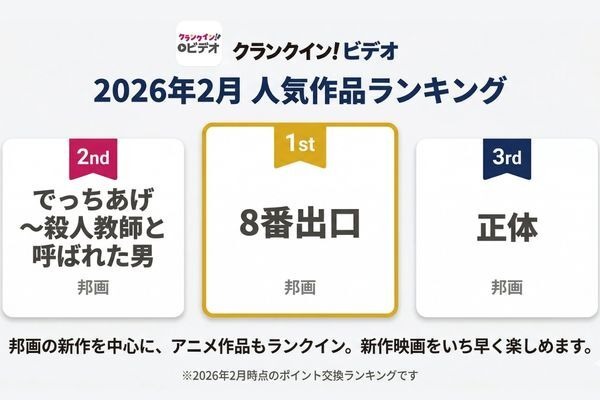 クランクイン！ビデオ 2026年2月人気作品ランキングTOP3