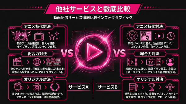 DMM TVと他社サービス比較