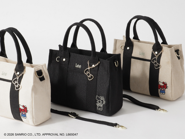 ハローキティ × grove「Leeスクエア2WAYトート」全3色