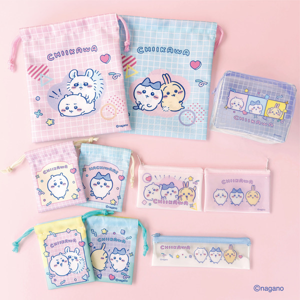 DAISO「ちいかわ」シリーズ 「巾着各種」＆「ポーチ各種」