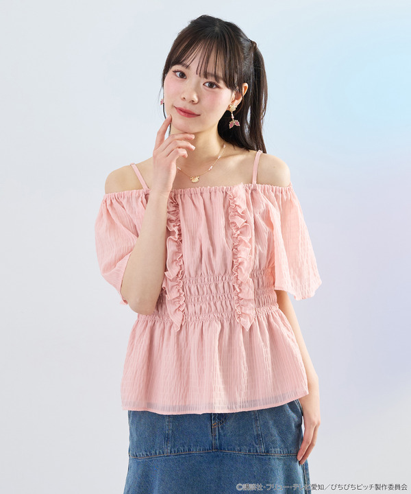 ぴちぴちピッチ　2WAYシャーリングブラウス