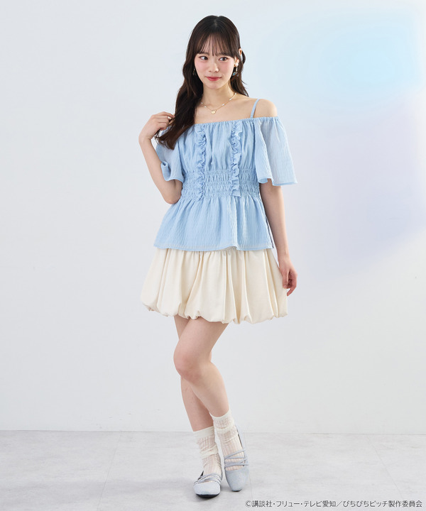 ぴちぴちピッチ　2WAYシャーリングブラウス