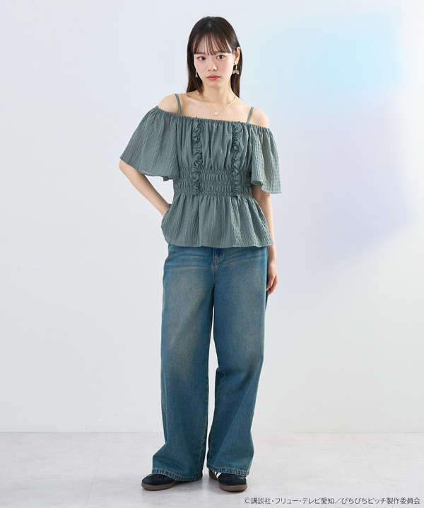 ぴちぴちピッチ　2WAYシャーリングブラウス