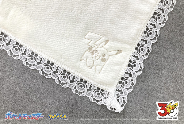 レース付きタオルハンカチ