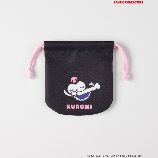 サンリオキャラクターズ×ライトオン　「プリント巾着」ブラック（クロミ）