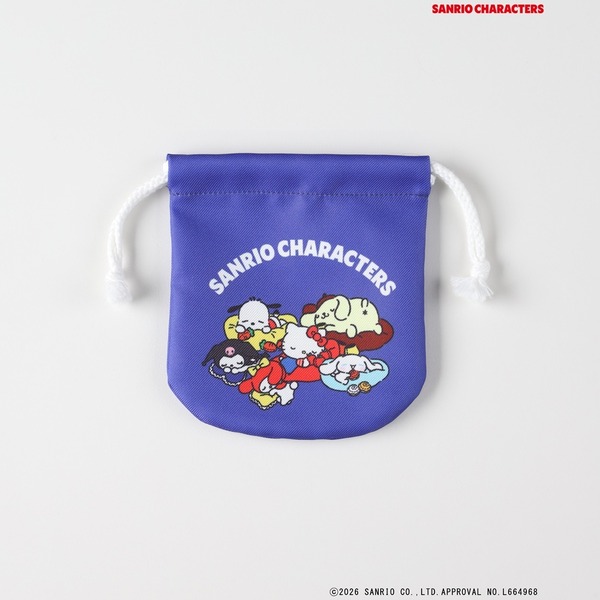 サンリオキャラクターズ×ライトオン　「プリント巾着」ブルー（サンリオキャラクターズ）