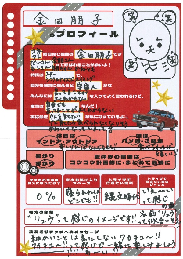 ＜プロフィール帳＞金田朋子さん