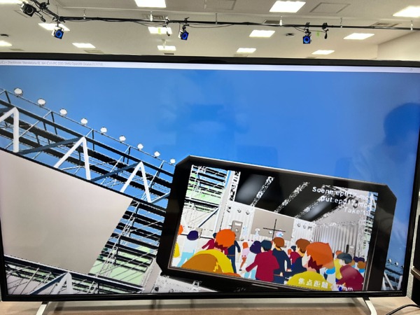 「ジャンヌ・ダルク」を使用してバーチャル空間で歌唱シーンを撮影している様子