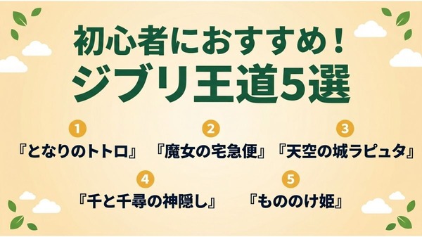 ジブリ 王道5選