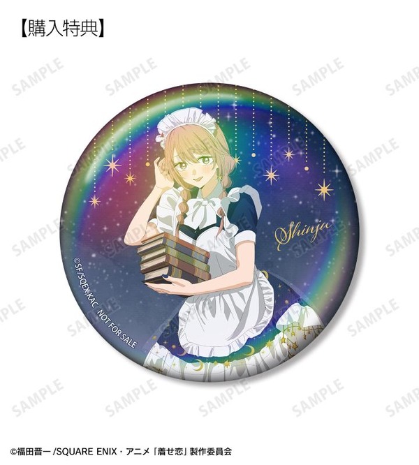 描き下ろし 乾 心寿 星空メイドver. 75mmオーロラ缶バッジ AMNIBUS＆アニメイト限定特典