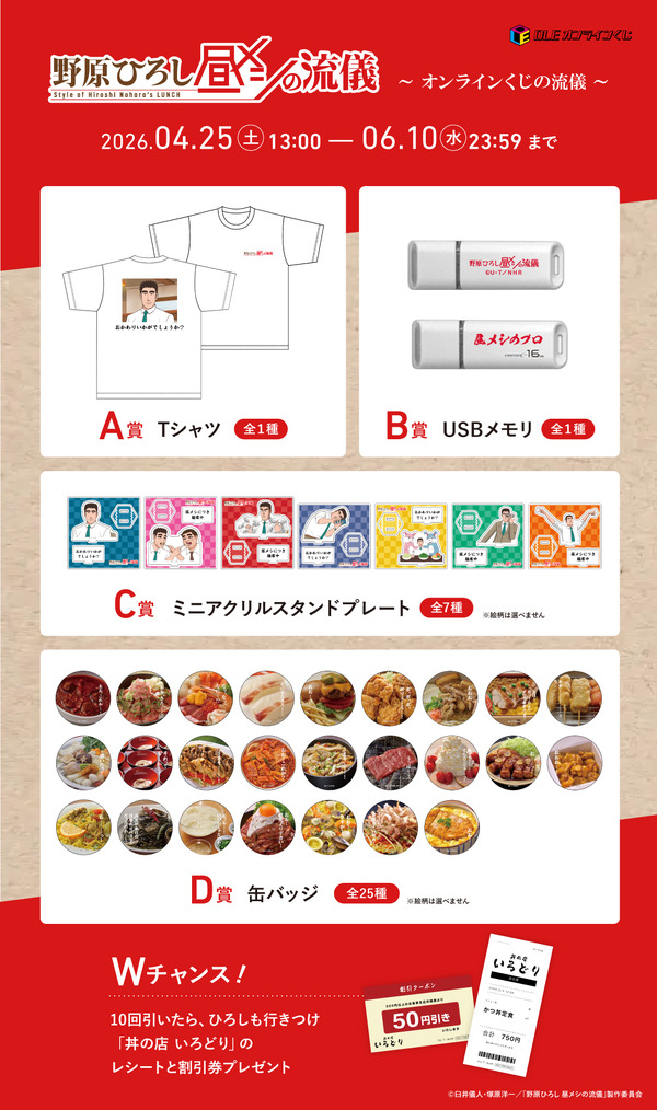 DLEオンラインくじ「野原ひろし 昼メシの流儀」～オンラインくじの流儀～