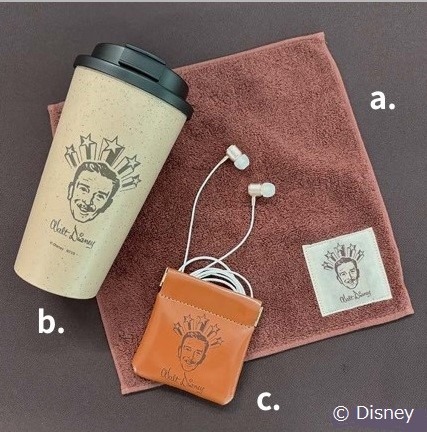 Disney THE MARKET限定「ウォルト〈スター〉」a.ミニタオル、b.エコタンブラー、c.バネ口ポーチ