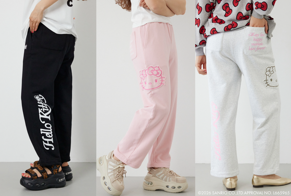 (ハローキティ) アップリケスウェットパンツ