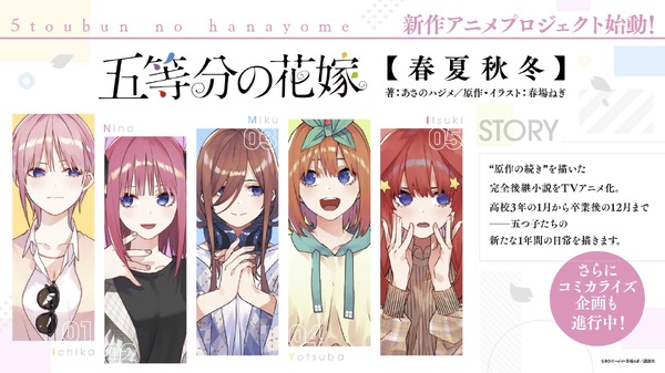 『五等分の花嫁【春夏秋冬】』TVアニメ化告知