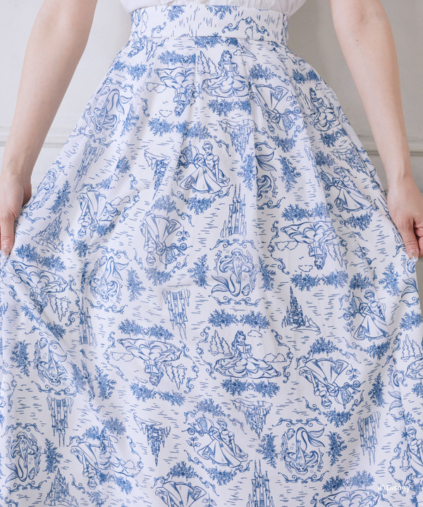 Areeam Disney Collection「Disney Princess」ジュイ柄タックスカート　部分アップ