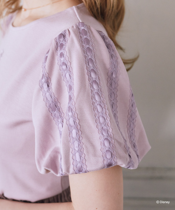 Areeam Disney Collection「Disney Princess」バルーンスリーブTシャツ（Lavender）着用イメージ