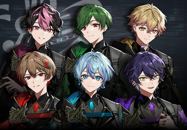 シクフォニ(上段左から) LAN(らん)、すち、みこと(下段左から) 暇72(ひまなつ)、雨乃こさめ(あめのこさめ)、いるま