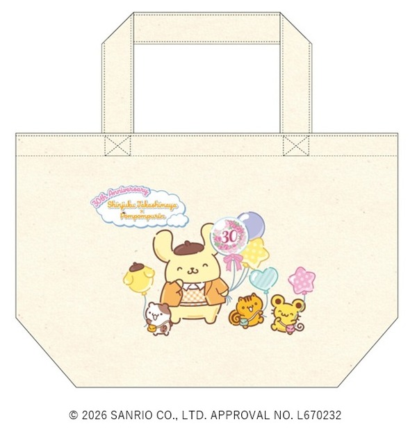 ミニトートバッグ　新宿高島屋限定　ポムポムプリン　2,970円（イメージ）