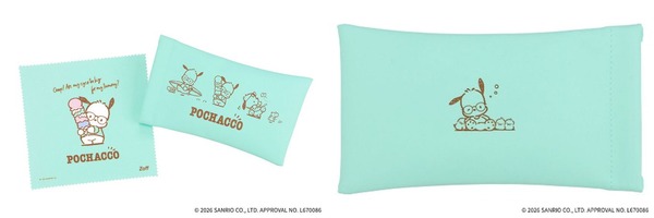 「Zoff｜POCHACCO」付属品（オリジナルケース・メガネ拭き）