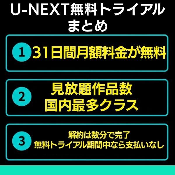 U-NEXT無料トライアルまとめ