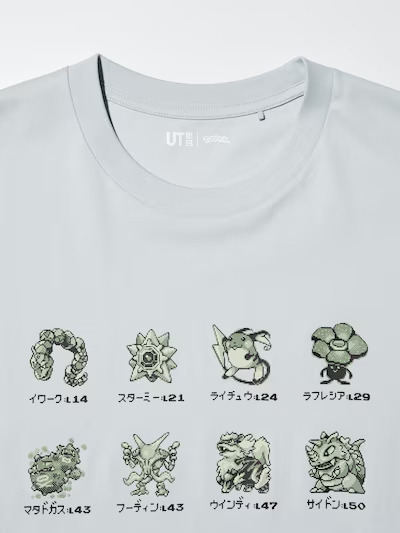 ユニクロ『ポケットモンスター』シリーズUTコレクション第2弾「ポケモン UT」カラー： 03 GRAY　部分アップ