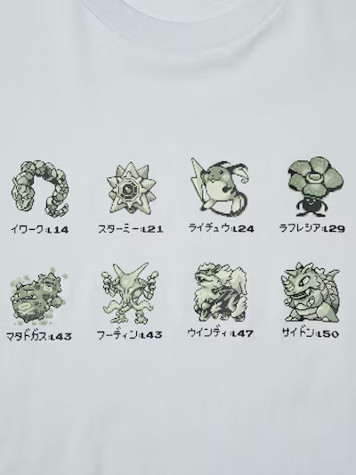 ユニクロ『ポケットモンスター』シリーズUTコレクション第2弾「ポケモン UT」カラー： 03 GRAY　部分アップ