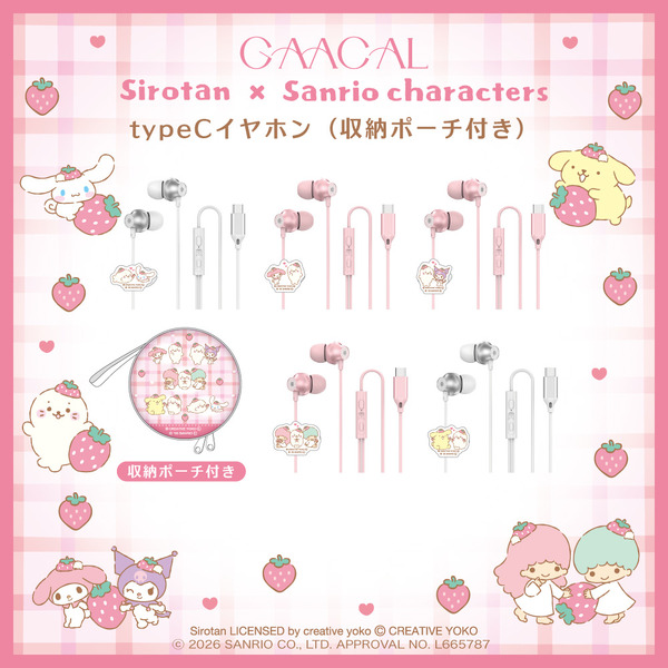 カナル型 Type-C対応有線イヤホン（収納ポーチ付き）（５種類）
