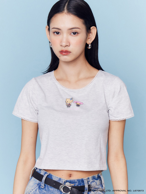 MINI LACE T/S / グレー