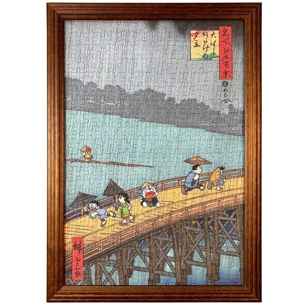 ドラえもん 浮世絵・越前和紙パズル「名所江戸百景 大はしあたけの夕立」