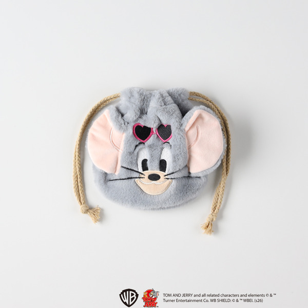 「トムとジェリー フェイス刺繍巾着」2,490円