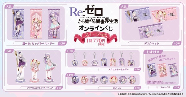 「TVアニメ『Re:ゼロから始める異世界生活』オンラインくじ スイーツ ver.」
