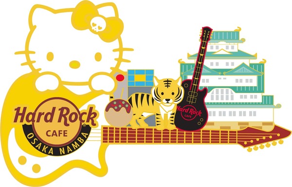 ハードロックカフェ 「Hello Kitty Collection」なんば大阪店 Hello Kitty City Icon Guitar Pin