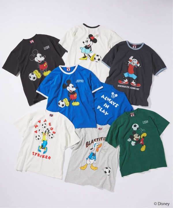 JOURNAL STANDARD「MICKEY MOUSE / ミッキー マウス 別注 サッカー プリント Tシャツ」