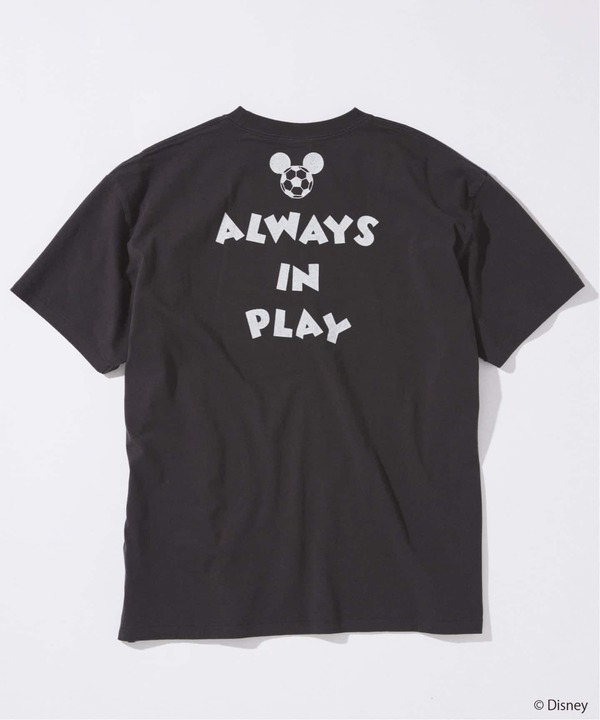 JOURNAL STANDARD「MICKEY MOUSE / ミッキー マウス 別注 サッカー プリント Tシャツ ブラック」