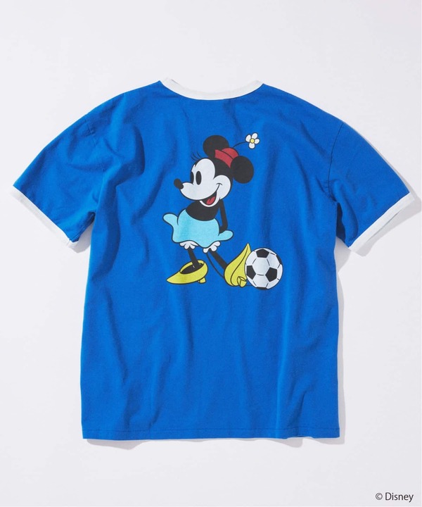 JOURNAL STANDARD「MICKEY MOUSE / ミッキー マウス 別注 サッカー プリント Tシャツ ブルー」