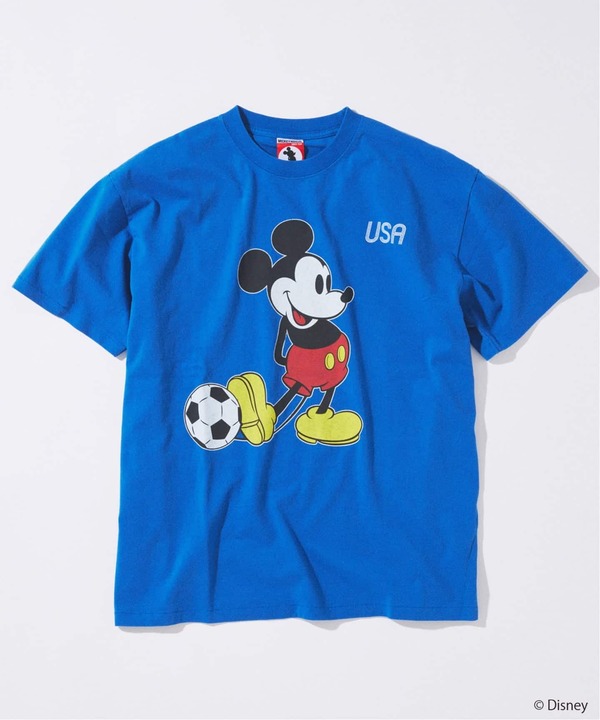 JOURNAL STANDARD「MICKEY MOUSE / ミッキー マウス 別注 サッカー プリント Tシャツ ブルーA」