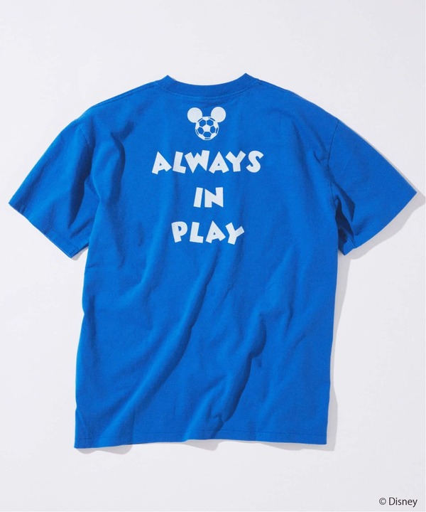 JOURNAL STANDARD「MICKEY MOUSE / ミッキー マウス 別注 サッカー プリント Tシャツ ブルーA」