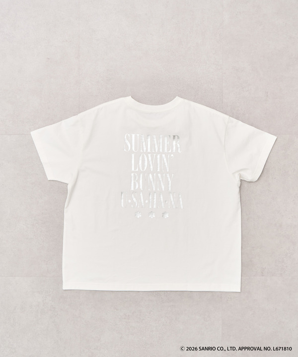 ウサハナシルバー箔プリントTシャツ（￥3,490）