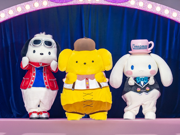 左からポチャッコ、ポムポムプリン、シナモロール