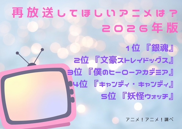 [再放送してほしいアニメは？]第1位～第5位までを一気に見るならコチラ