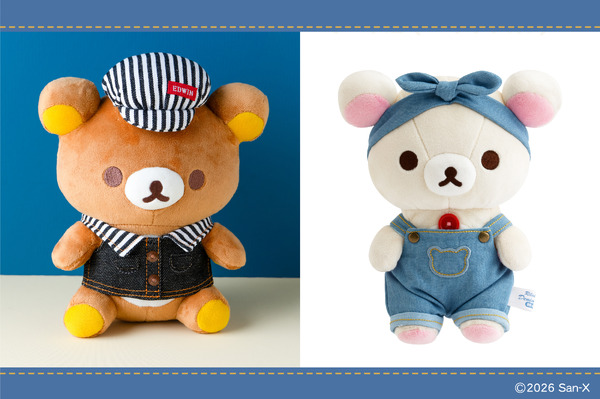 ・EDWINコラボぬいぐるみ リラックマ（左）      税込み 4,950円・軽井沢店あつめてぬいぐるみ コリラックマ（右） 税込み 3,850円