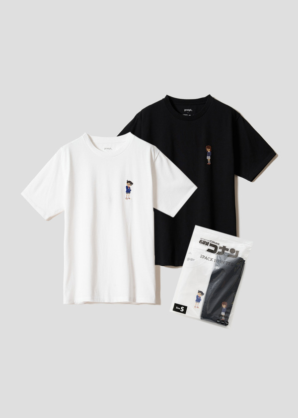 アニメ『名探偵コナン』×グラニフ　「小さくなった2人｜2パックアイコンTシャツ」