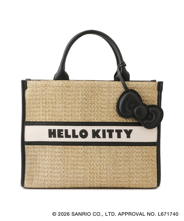 HELLO KITTY×VIS　「日焼けデザイン ハローキティ雑材トートバッグ Black」