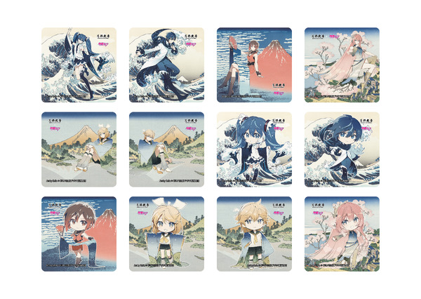 ステッカー　全12種　税抜545円　（初音ミク、鏡音リン、鏡音レン、巡音ルカ、MEIKO、KAITO）