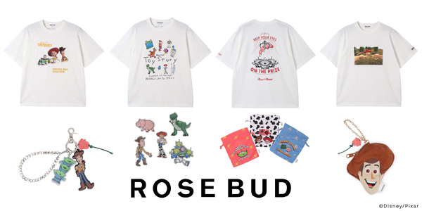 ウッディ＆バズ＆ジェシーが仲良くデザイン♪ 「トイ・ストーリー」ROSE BUDコレクション登場！ 名シーンTシャツやポーチなど遊び心あふれるアイテムがラインナップ♪