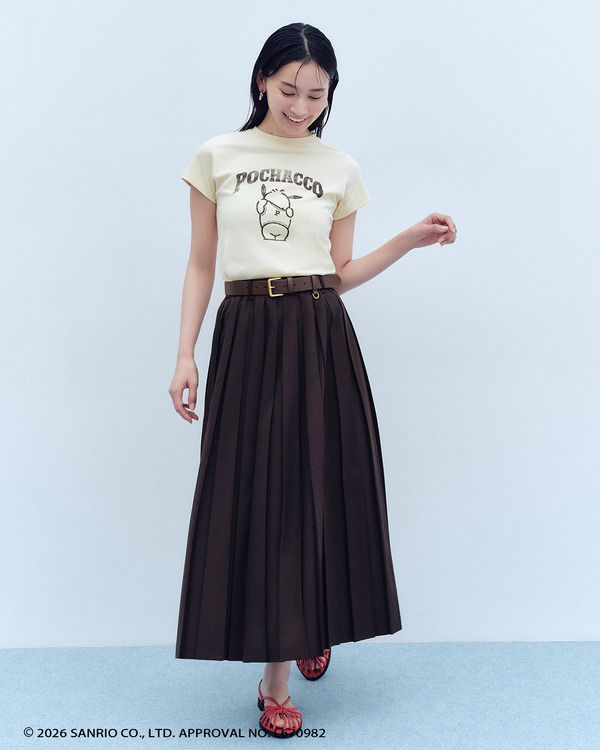 【ポチャッコ】カレッジプリントコンパクトTシャツ
